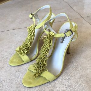 BCBGeneration yellow frill design heels. Size 7.5